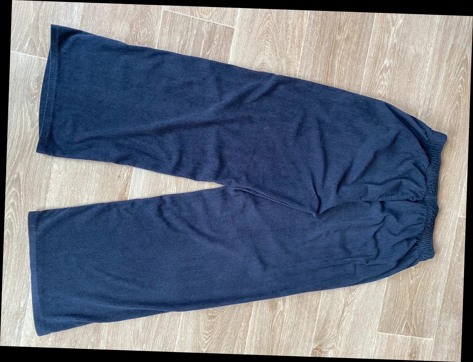 Pantalon femme jambes larges bleu / taille élastique 38-40 – photo 2